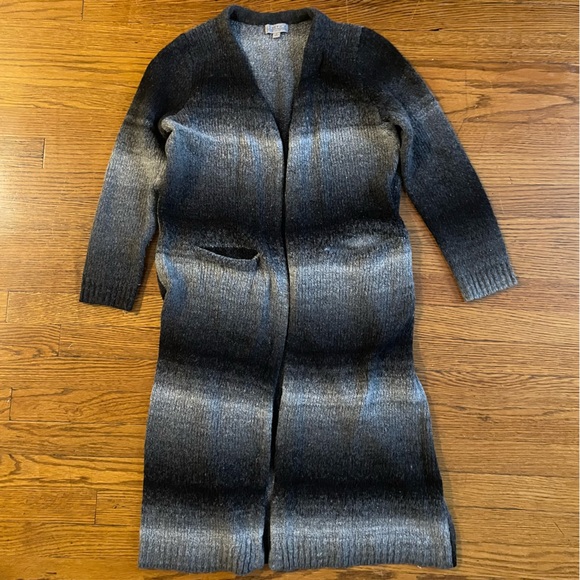 Joseph A Sweaters - Joseph A Grey Gradient Knit Long Cardigan